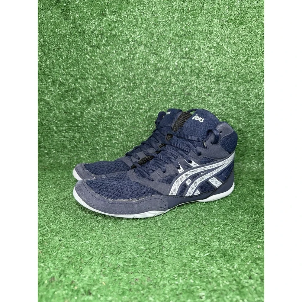 ASICS Mens Snap Down Wrestling Shoes 1084A014 Blue White Lace Up Sneakers Size 6